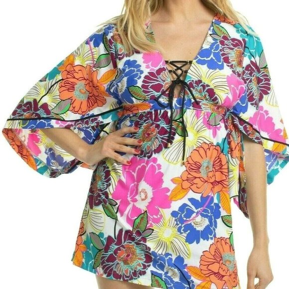 TRINA TURK Radiant Blooms Swim Coverup Dress - Picture 1 of 7